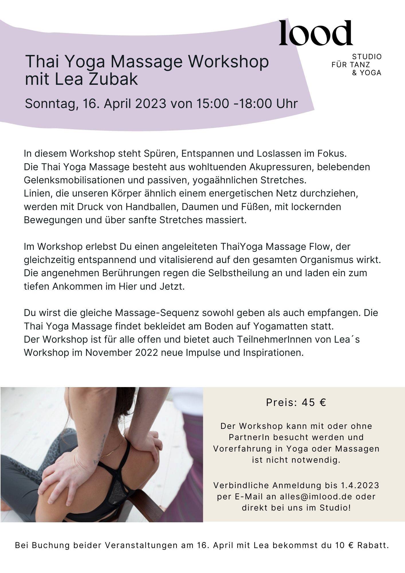 lood Thai Yoga Kurs mit Lea Zubak