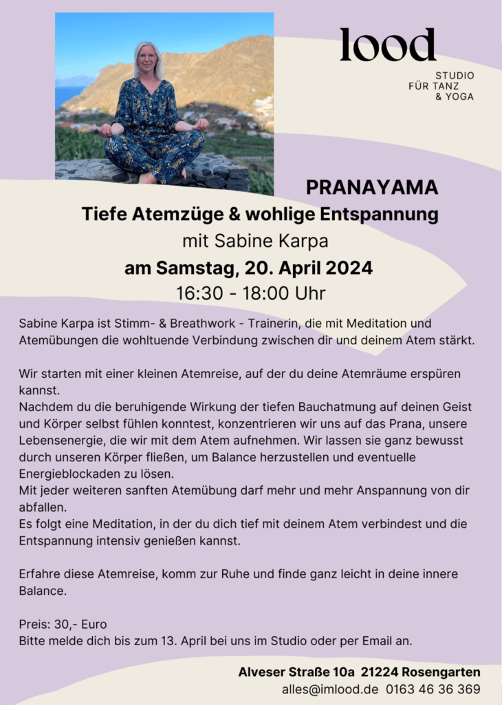 Veranstaltung Pranayama mit Sabine Karpa im lood